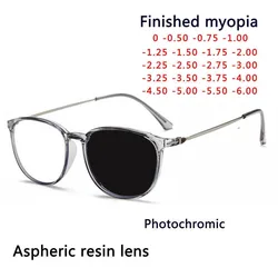 Anti-UV Cat Eyes Optical Glasses Myopia Lens For Women Men Sun Photochromism Eyeglasses Degree Oculo -0.5 -1.0 -2.0 To -6.0