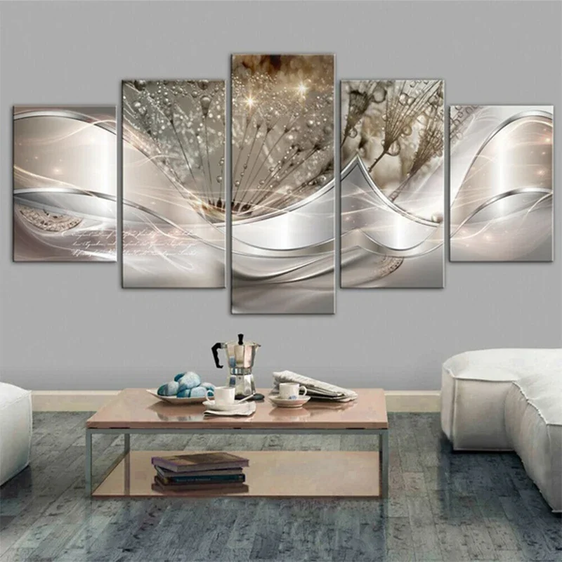 Dreamy Dandelion Canvas Painting Bedroom 5 Pieces Canvas Poster Living Room Decoration Art Prints Wall Pictures Home Decor