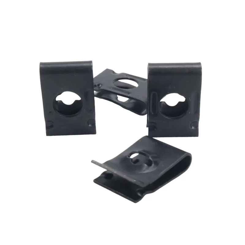 100PCS U-Type Nut Clips Black Spring Steel Self-Tapping Screw Retainer Fastener for Car Motorcycle Plastic Panel