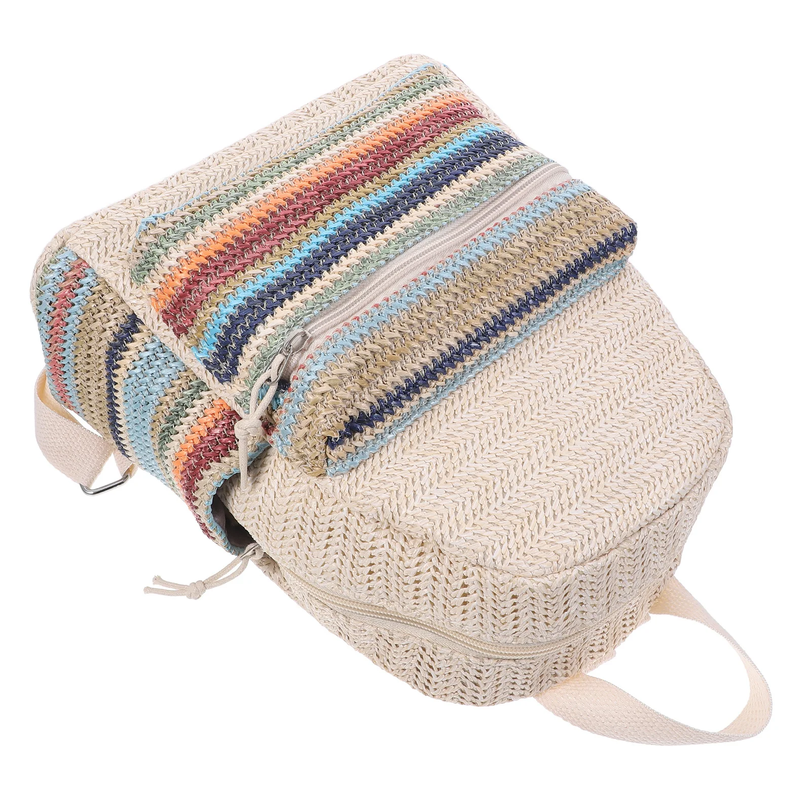 حقيبة ظهر منسوجة من البوليستر، حقيبة مدرسية أنيقة بسحاب، جيب أمامي، حزام كتف قابل للتعديل، حقيبة كمبيوتر محمول للسفر في الهواء الطلق #3