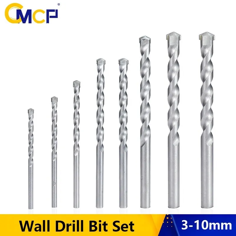 CMCP 3-10mm Wall Drill Bit Masonry Drill Bit Carbide Tipped Gun Drill Bit for Brick Concrete Marble Tile Stone Drilling