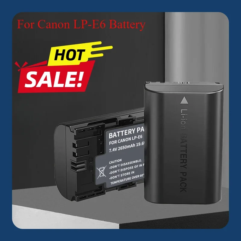 LP-E6 2650mAh 7.4V Lp-e6 E6N batterie + LED double chargeur pour Canon EOS 5DS 5D Mark II 5D Mark III 6D 7D 70D 80D batterie d'appareil photo