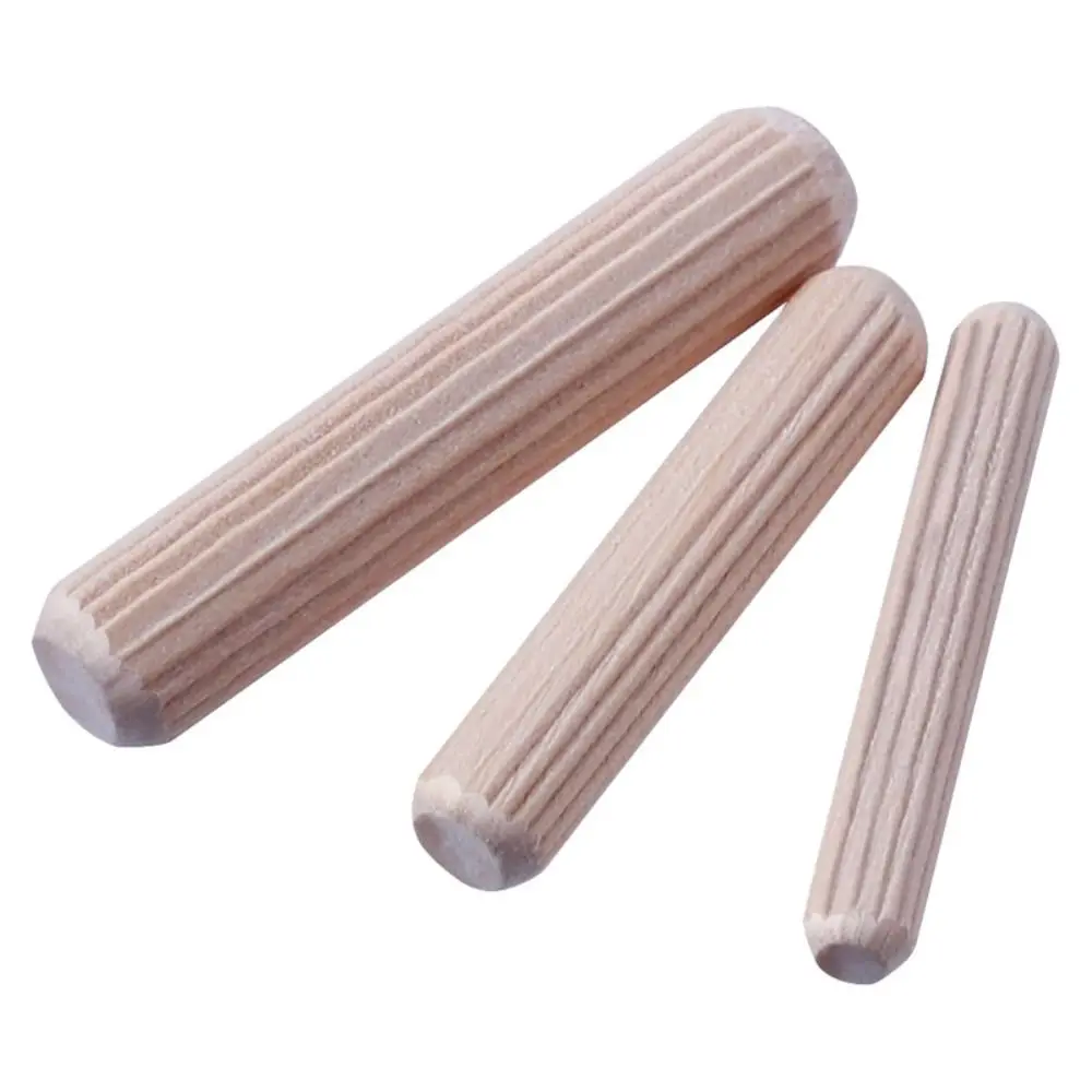100Pcs 6/8/10mm Wooden Dowel Pins Fluted Needle Bolt Round Cork Wood Nails Carvings Bed Drawers Furniture Splicing Accessories