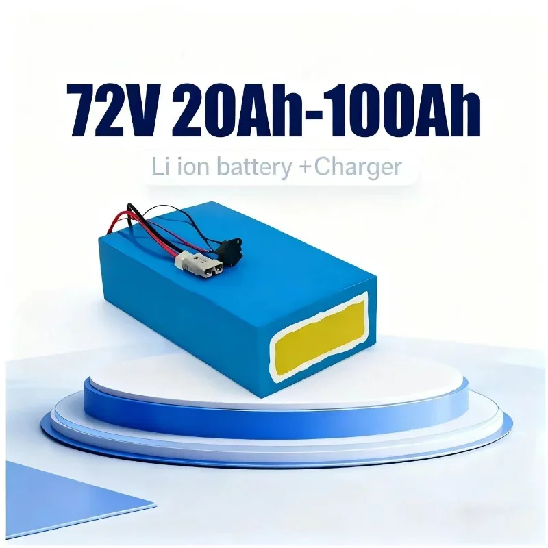 BMS 72V Lithium-Ion Battery Pack 20Ah/30Ah/50Ah/80Ah/100Ah LiPo for Moto 3000W/5000W/8000W/15000W with Built-in Battery Manageme