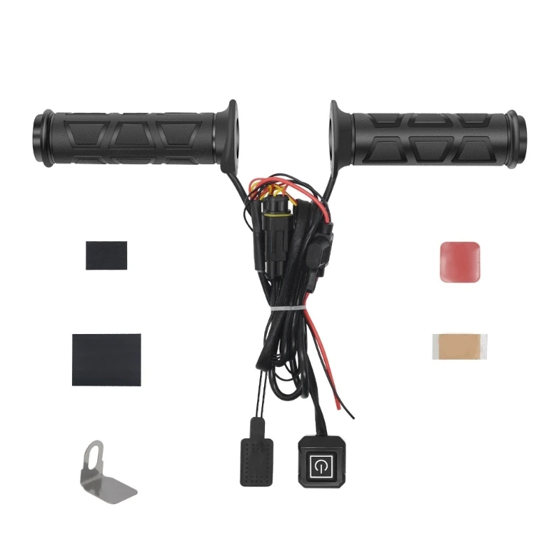 QM82 Universal ATV UTV Heated Hand Grips ATV Heated Grips 3 Gear Temperature Adjustable 12V 22mm Handlebar Heater