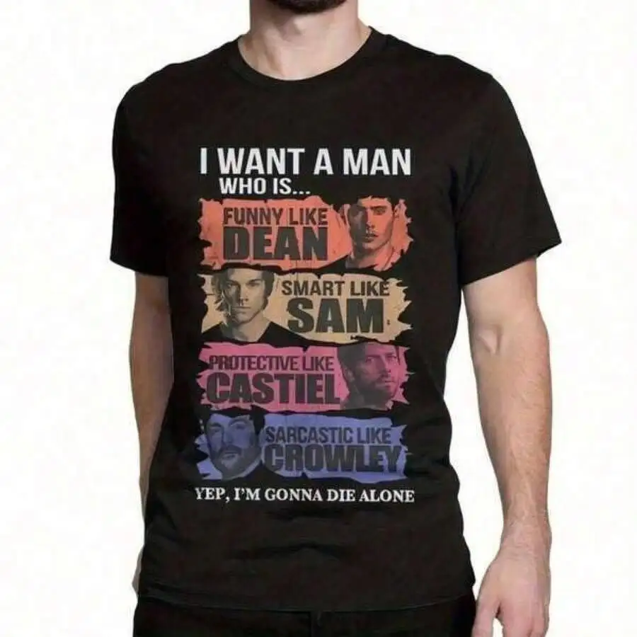 T Print ,Graphic-Cotton Tees Plus, Cartoon Sleeve, Printed Plus Size Men's Clothing, I'm Going To Die Alone T-Shirt With 100%