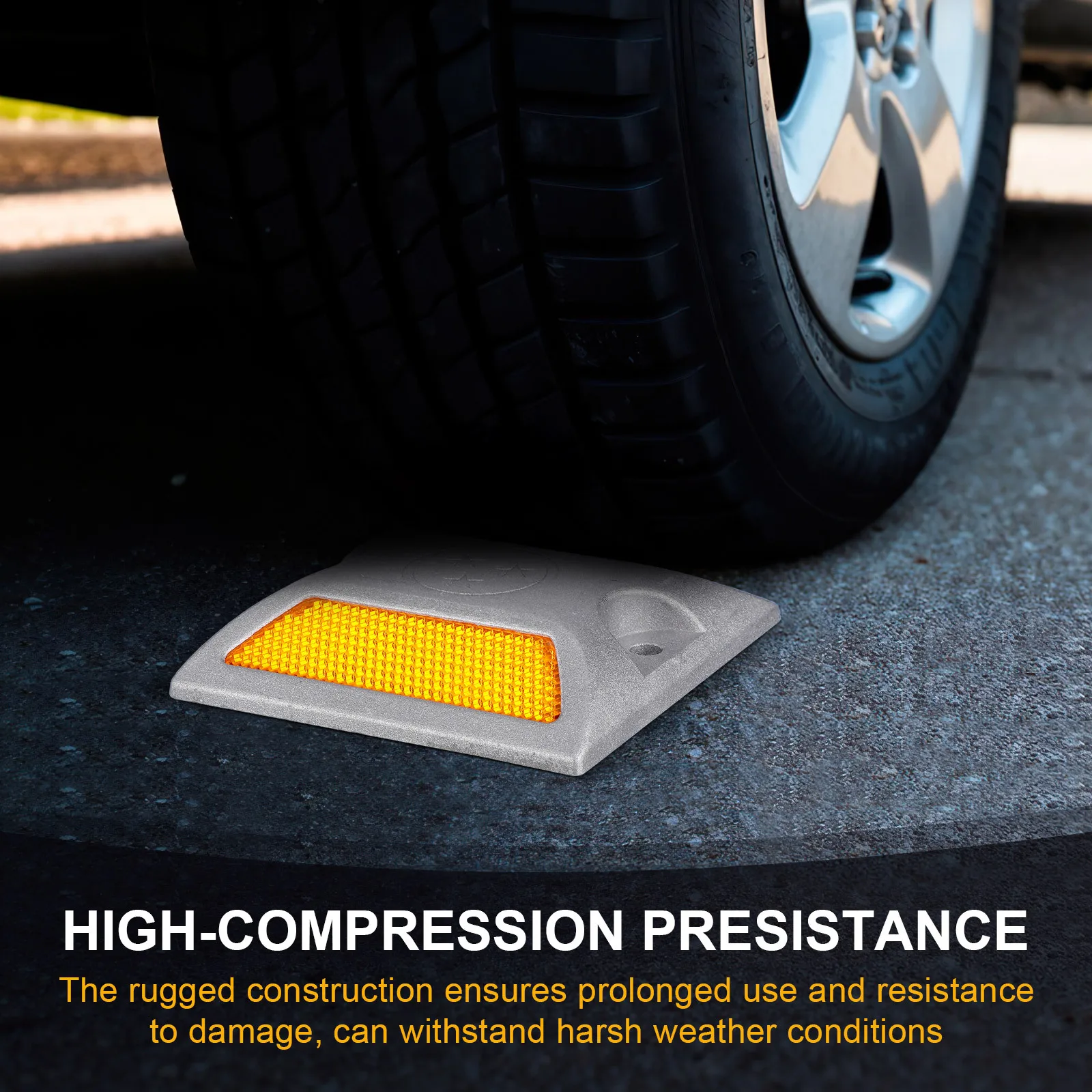 2 قطعة عاكسات الطريق درب علامة ترصيع سلامة الرصيف العاكسة للطرق السريعة الرصيف مسار القيادة الليلية