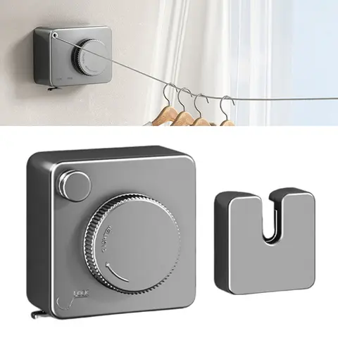 अदृश्य कपड़े सुखाने की रस्सी वापस लेने योग्य सुखाने की रैक स्टेनलेस स्टील पुल-आउट सुखाने की मशीन इनडोर बालकनी घरेलू सुखाने की रैक 8 best sales कपड़े सुखाने - №1