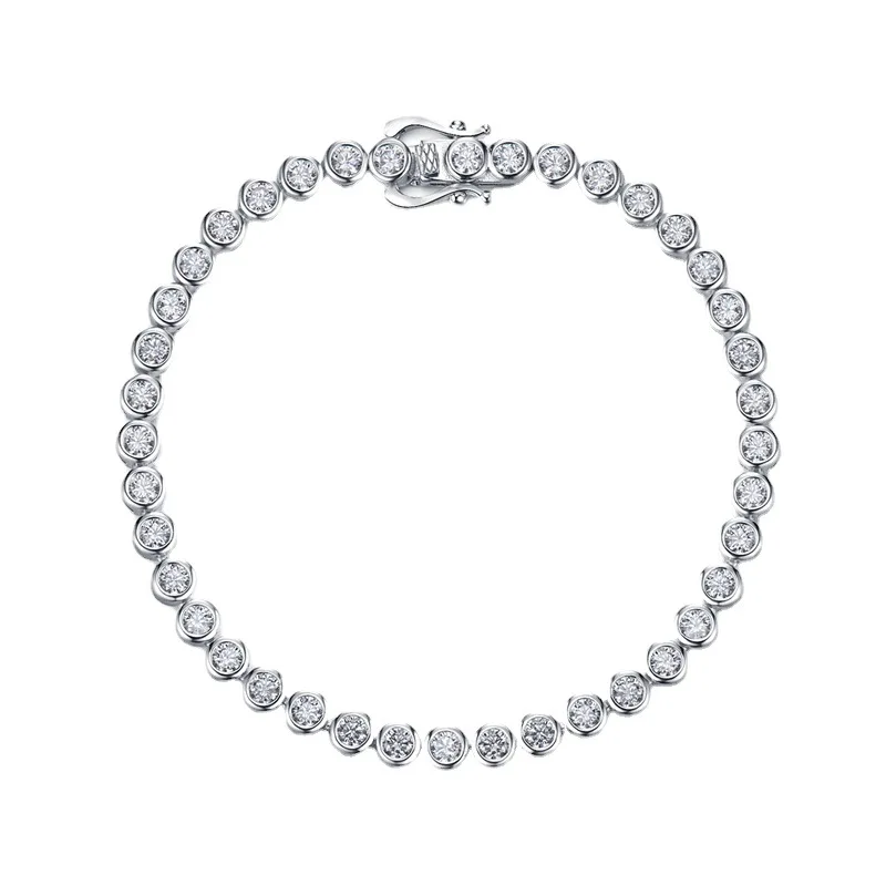 

The new S925 silver light luxury high carbon diamond extremely simple and niche trendsetter full diamond high end feel bracelet