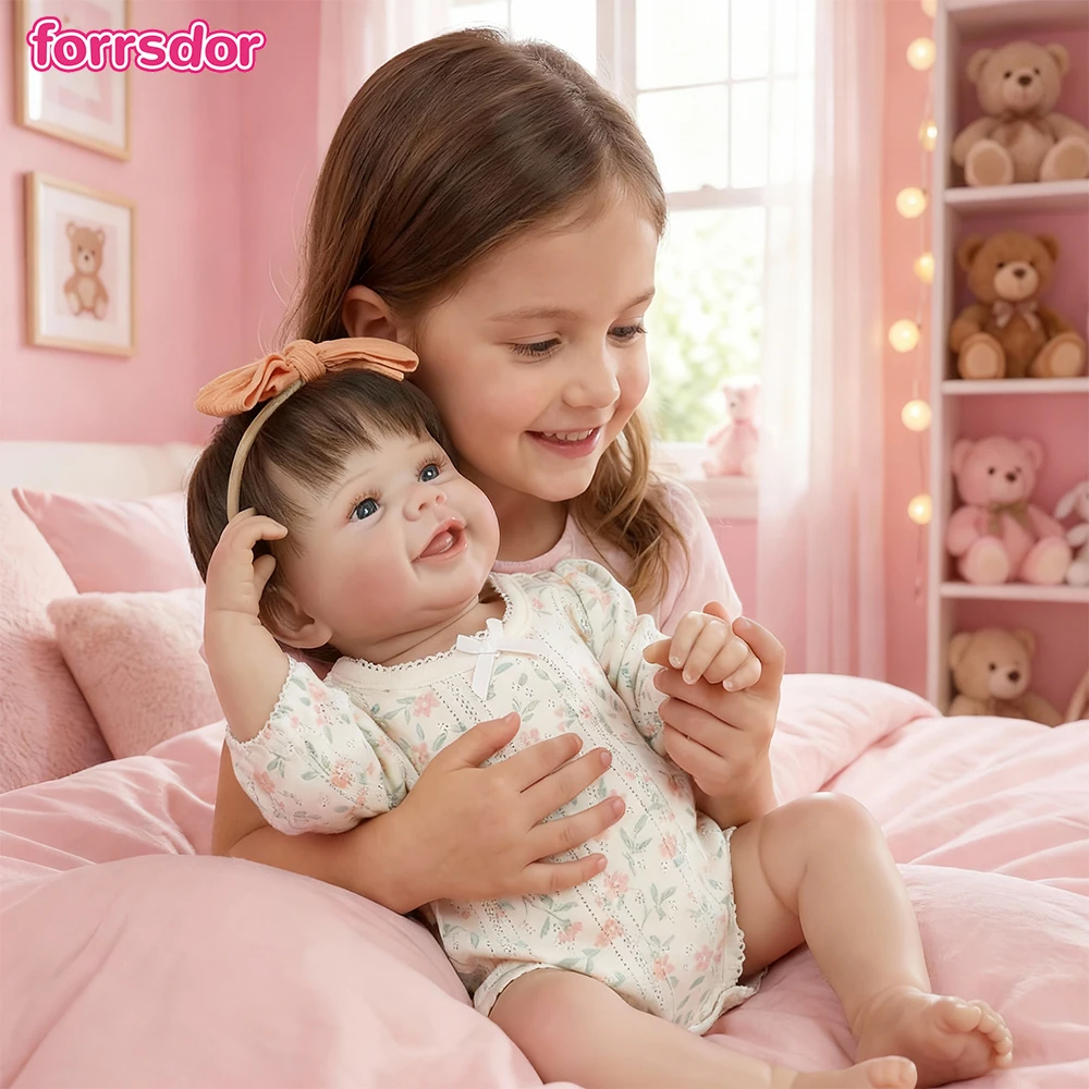 

18Inch Realistic Reborn Baby Girl Doll Handmade Soft Vinyl Handmade 3D Skin Painted Visible Veins Toy Bebe Doll Christmas Gifts