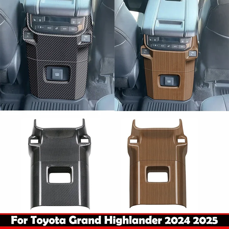 

For Toyota Grand Highlander 2024 2025 Rear Air Conditions Outlet cover AC vent back anti kick board USB panle inner accessories