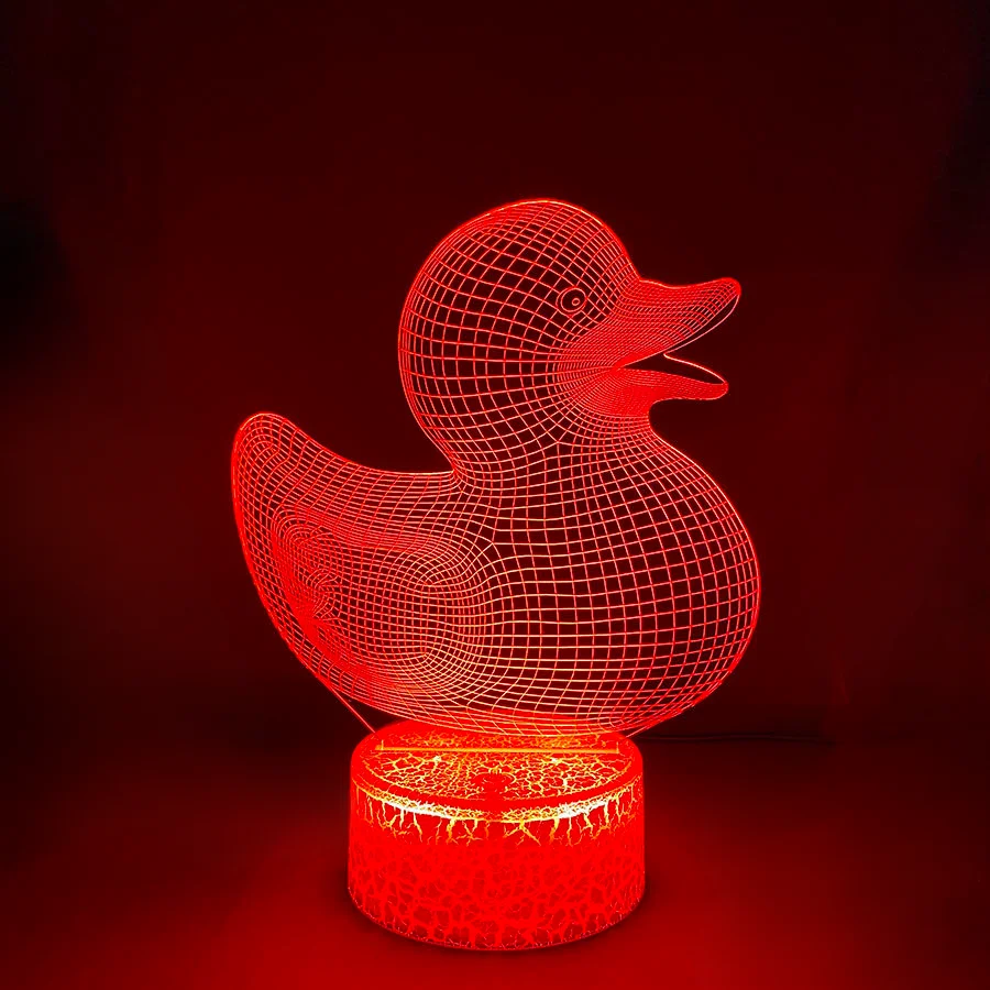 Nighdn Duck 3D Lamp LED Night Light 7 Colors Changing Nightlight Nursery Lamps Bedside Table  Decor Birthday Xmas Gift for Kids