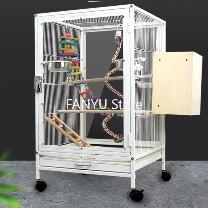 Acrylic Luxury Parrot Bird Cages Canary Park Breeding Lrage Bird Cages Black Maison Oiseaux Exterieur Birdhouse Outdoor WZ50BC