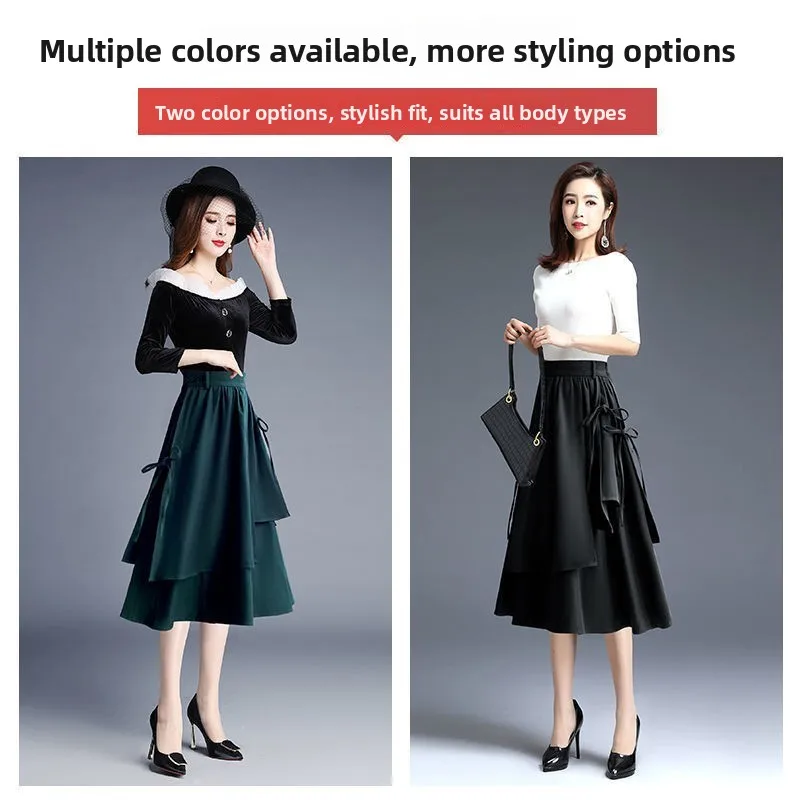 กระโปรงทรงเอ สปริง/ออทัมน์ สำหรับผู้หญิง กระโปรงพลีทเอวสูง ทรงไม่สมมาตร ความยาวปานกลาง เหมาะสำหรับใส่ไปทำงานหรือใส่ในบ้าน ผลิตจากโพลีเอสเตอร์ สี...
