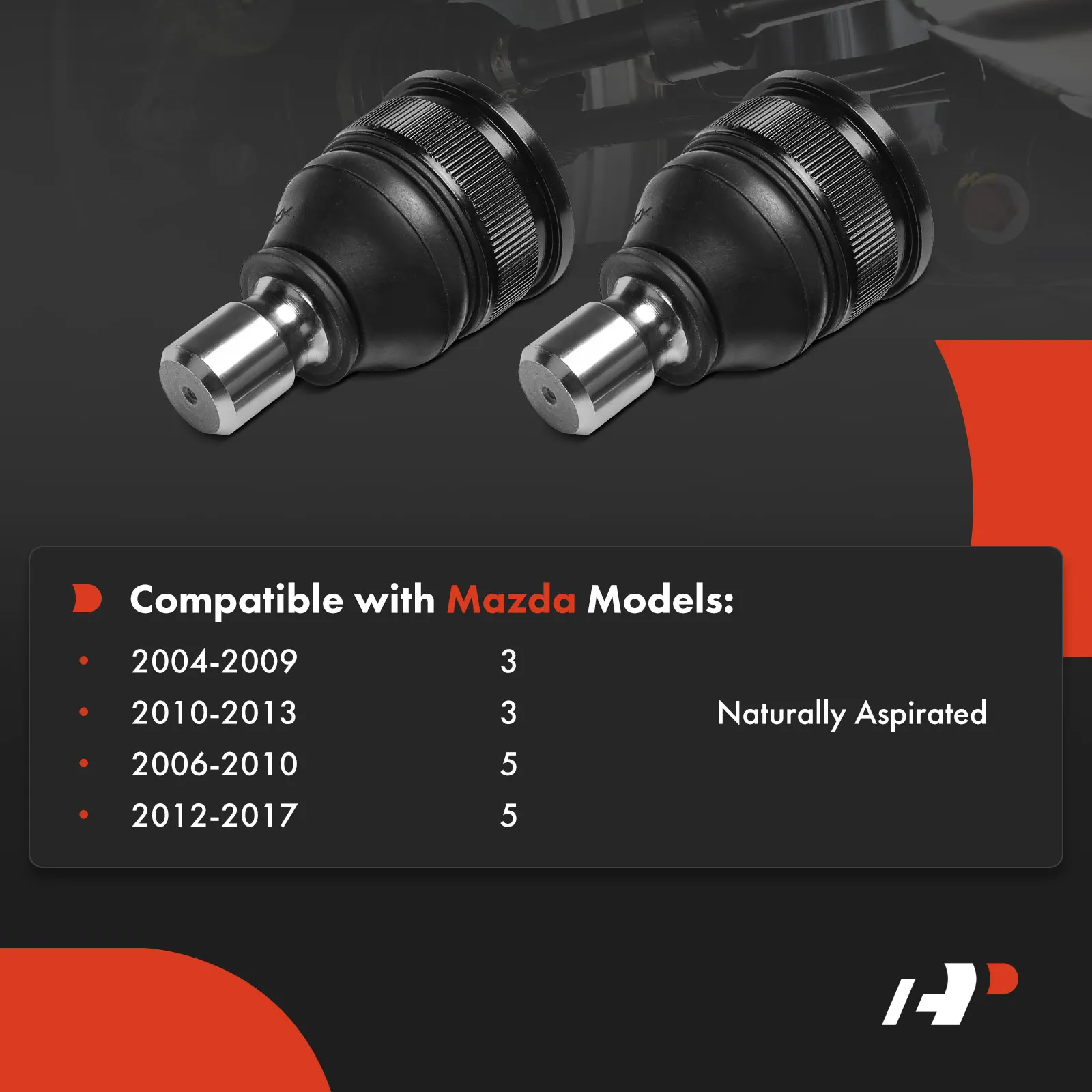 A-Premium 2x Front Lower Side Ball Joint Kit for Mazda 3 2004 2005 2006 2007 2008 2009 2010 2011 2012 2013 5 2012 2013 2014 2015 2016 2017