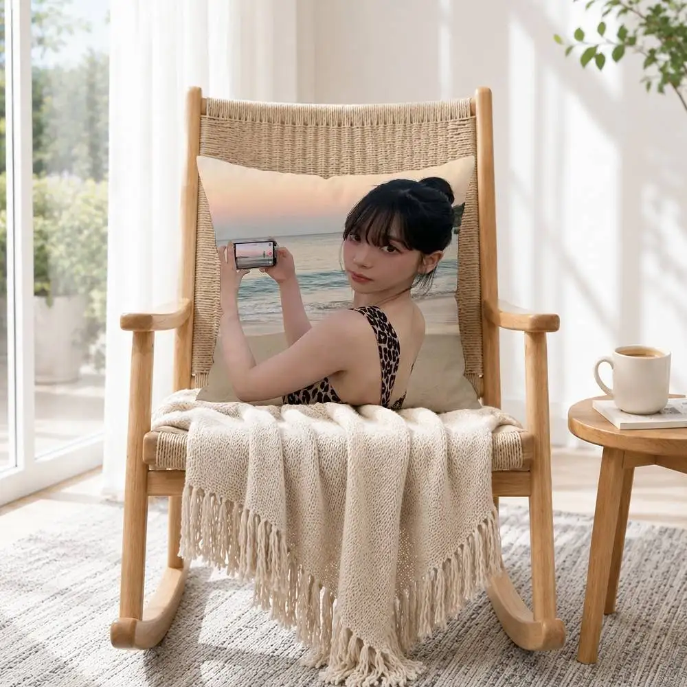 A-Actress K-Karina Square Double-Sided printed Pillow Case Bedroom Bedside Pillow Sofa Cushion Cover Gift