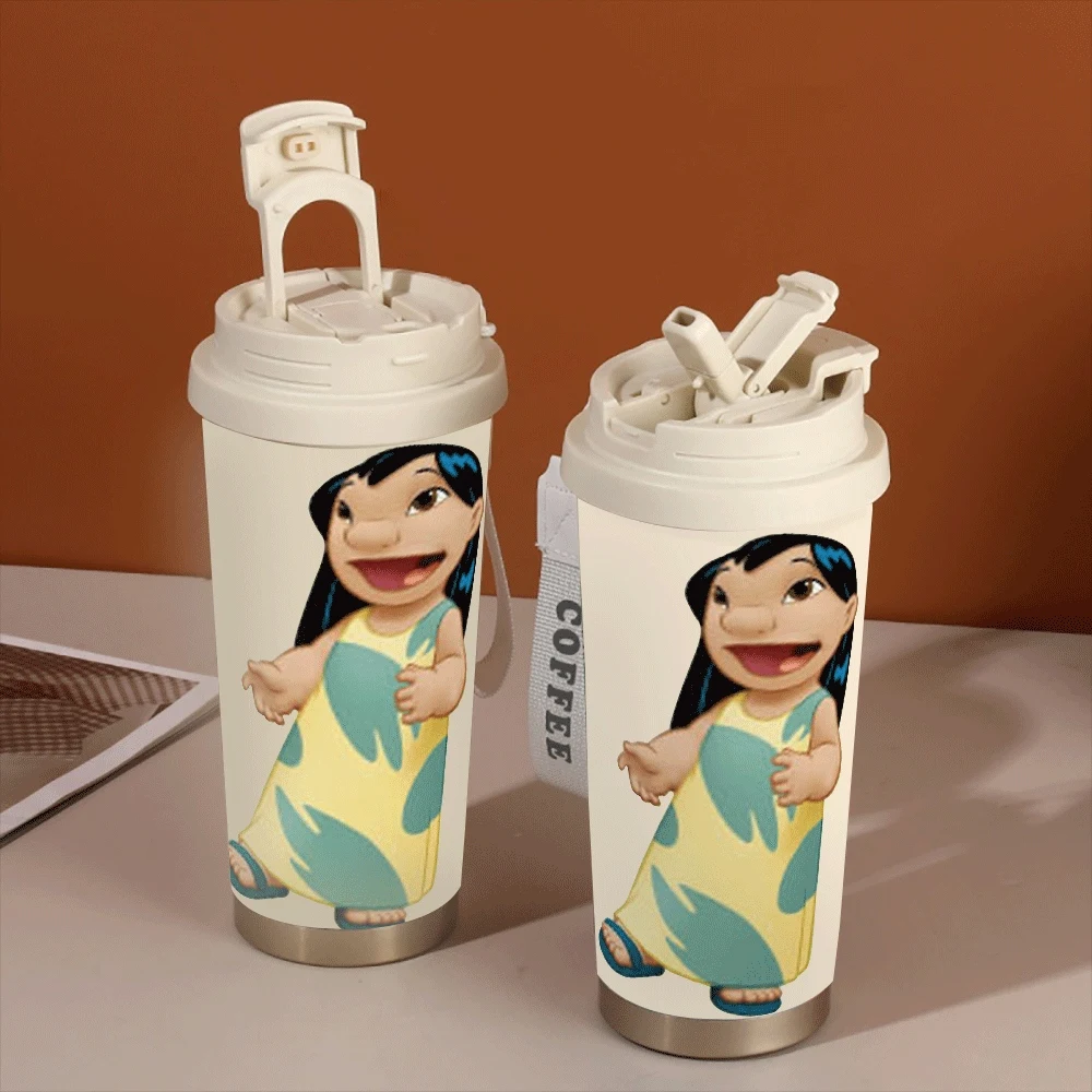 

Disney Lilo & Stitch Water Cups 304 Stainless Portable Girl Portable Student Water Cup Stitch Series Cute Car