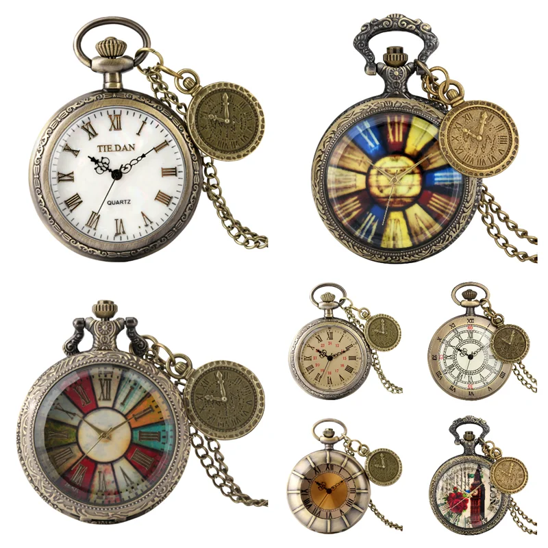 

Antique Style Pocket Watch Classic Quartz Movement Fob Watch with Necklace Chain Pendant Charm for Collectors Gifts Daily Use
