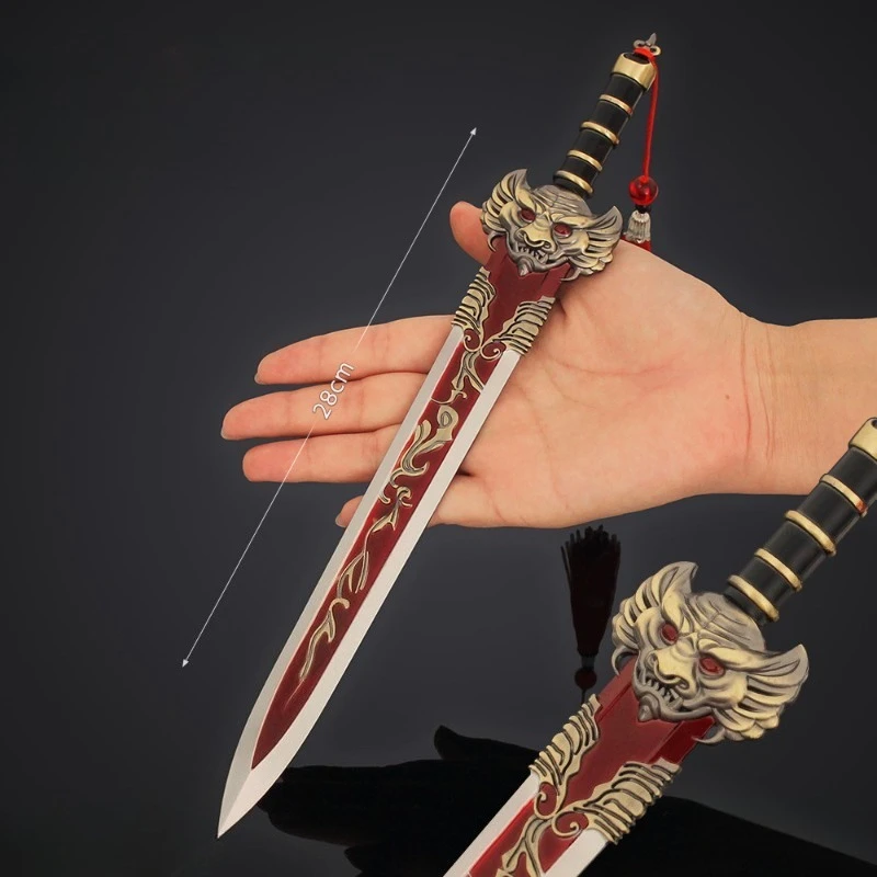 28 ซม./11.02in การสร้าง Gods12 Divine Sword อุปกรณ์ต่อพ่วงชายและหญิงอาวุธรุ่นโบราณโลหะผสมคอลเลกชันเครื่องประดับของขวัญ