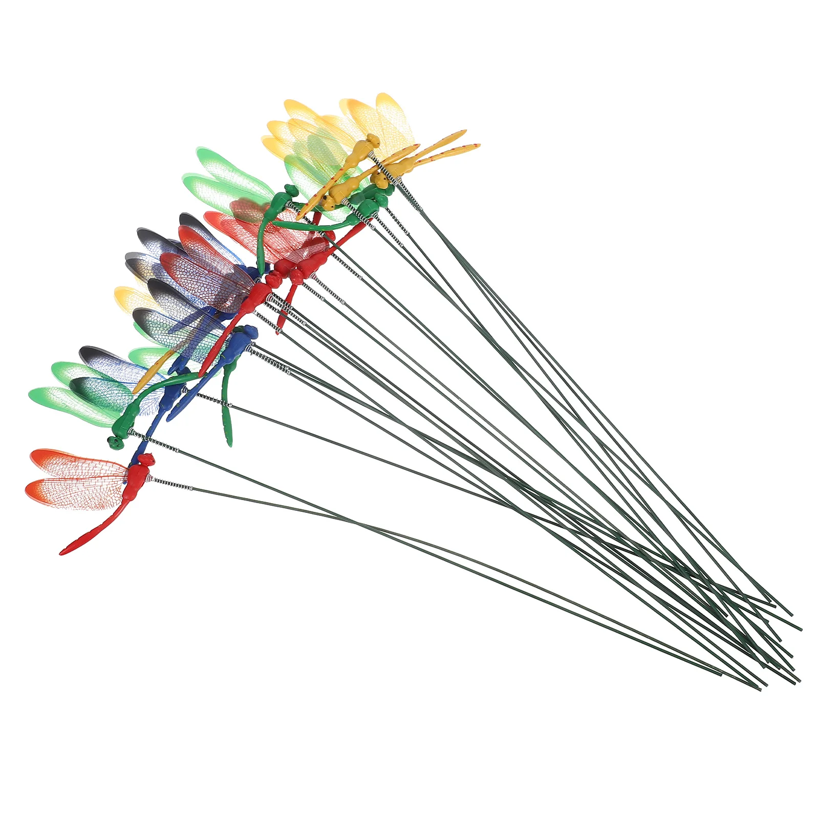 

20pcs Realistic Dragonfly Decoration Iron Wire PVC Spring Connection Garden Yard Lawn Planter Craft Supplies Home Decor