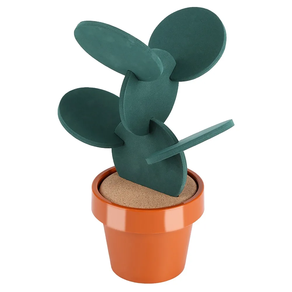 6Pcs Lightweight Heat Insulation Coaster Vivid Plant Shaped Heat Isolation Layer Table Ornament EVA and ABS Smooth Burr-free