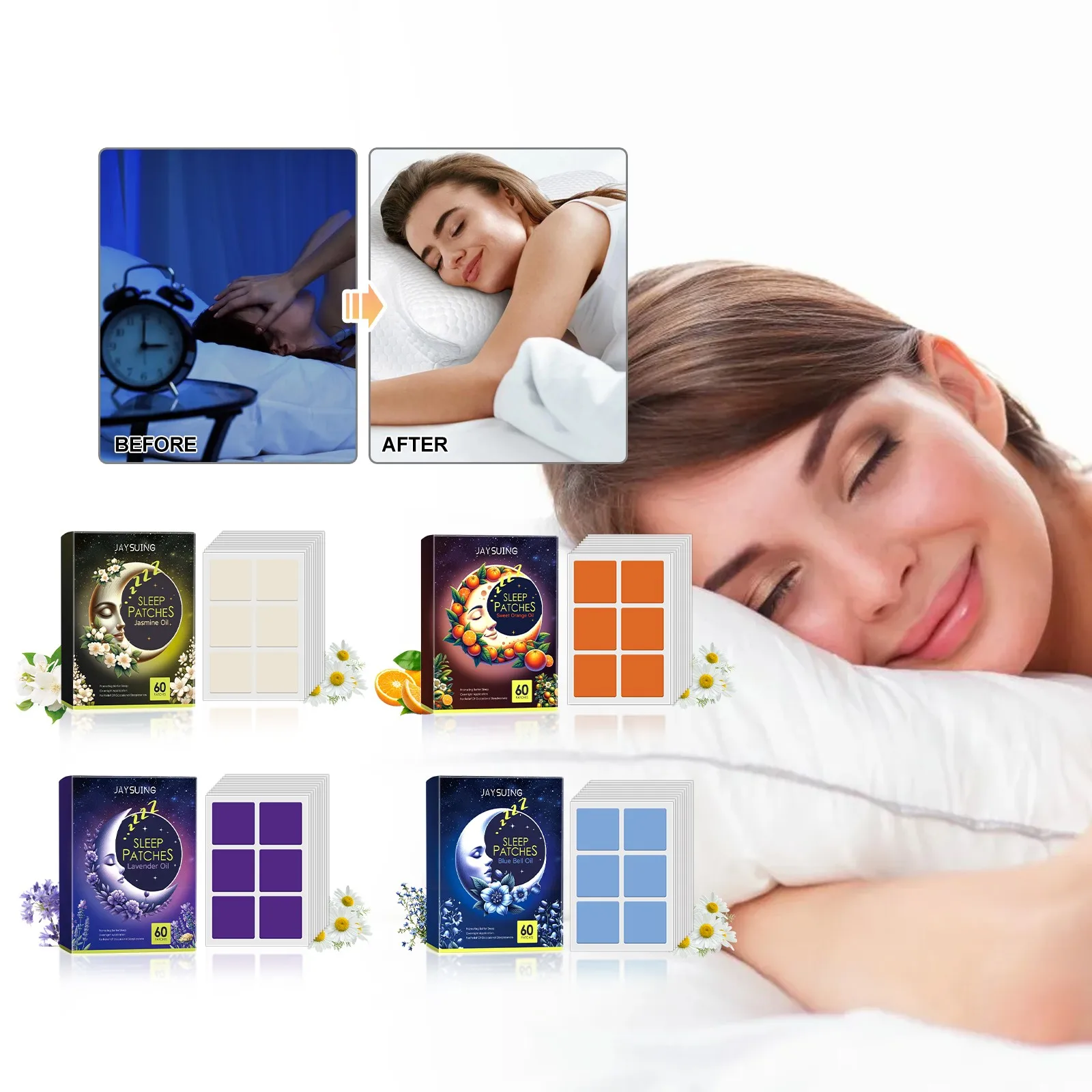 60pcs Sleep Patch Adult Deep Sleep Patch Allnatural Deep Sleep Patch Fast-acting Ingredients Lasts All Night Long Gifts