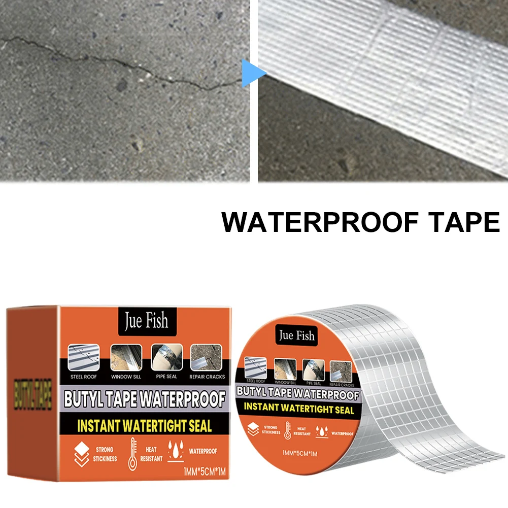 Бутиловая лента Водонепроницаемая бутиловая уплотнительная лента Алюминиевая фольга Бутилкаучуковая лента для ремонта автофургонов Уплотнение оконных лодок и труб