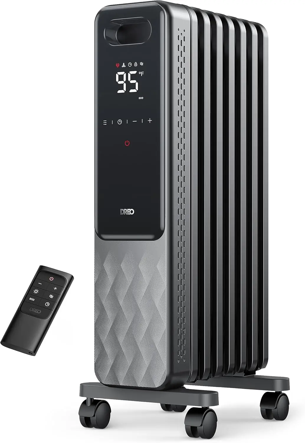 

Oil Filled Radiator, Electric Radiant Heaters for indoor use Large Room with Remote Control, Child Lock, 4 Modes, Overheat