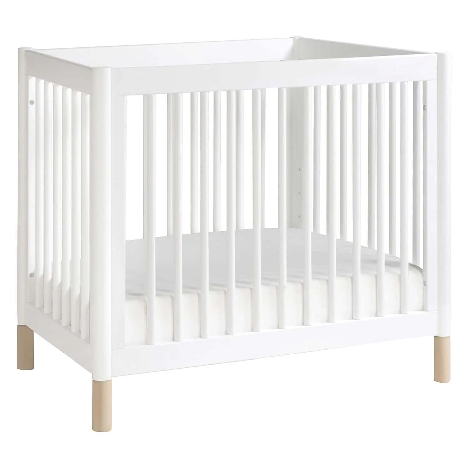 

Babyletto Gelato 4-in-1 Convertible Mini Crib in White and Washed Natural, Greenguard Gold Certified