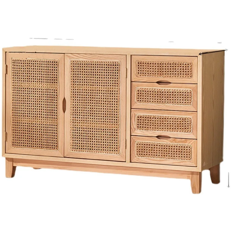 

Modern simple tea cabinet Nordic small apartment solid wood drawer dining side cabinet Japanese home restaurant double