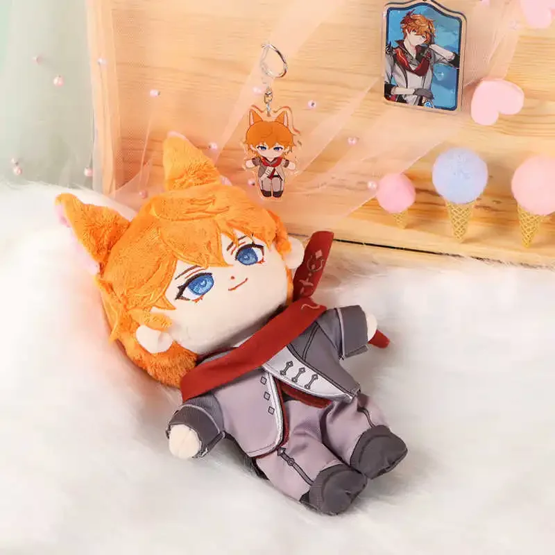 20cm Genshin Impact Tartaglia Pluszowa Maskotka Wypchana Lalka Anime Kreskówka Ubranka do Przebierania Urocza Zabawka Marionetka Prezent na Urodziny Boże Narodzenie
