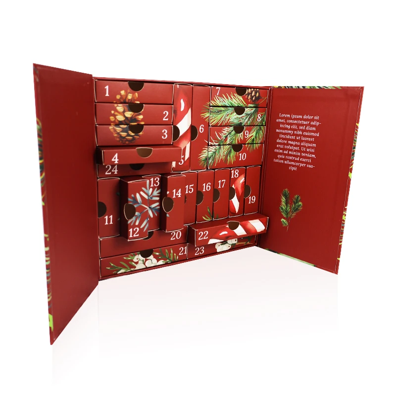 

Customization.Wholesale Luxurious Christmas Beauty Advent Calendar Box Customization 24 Day Luxurious Cardboard Calendar Box