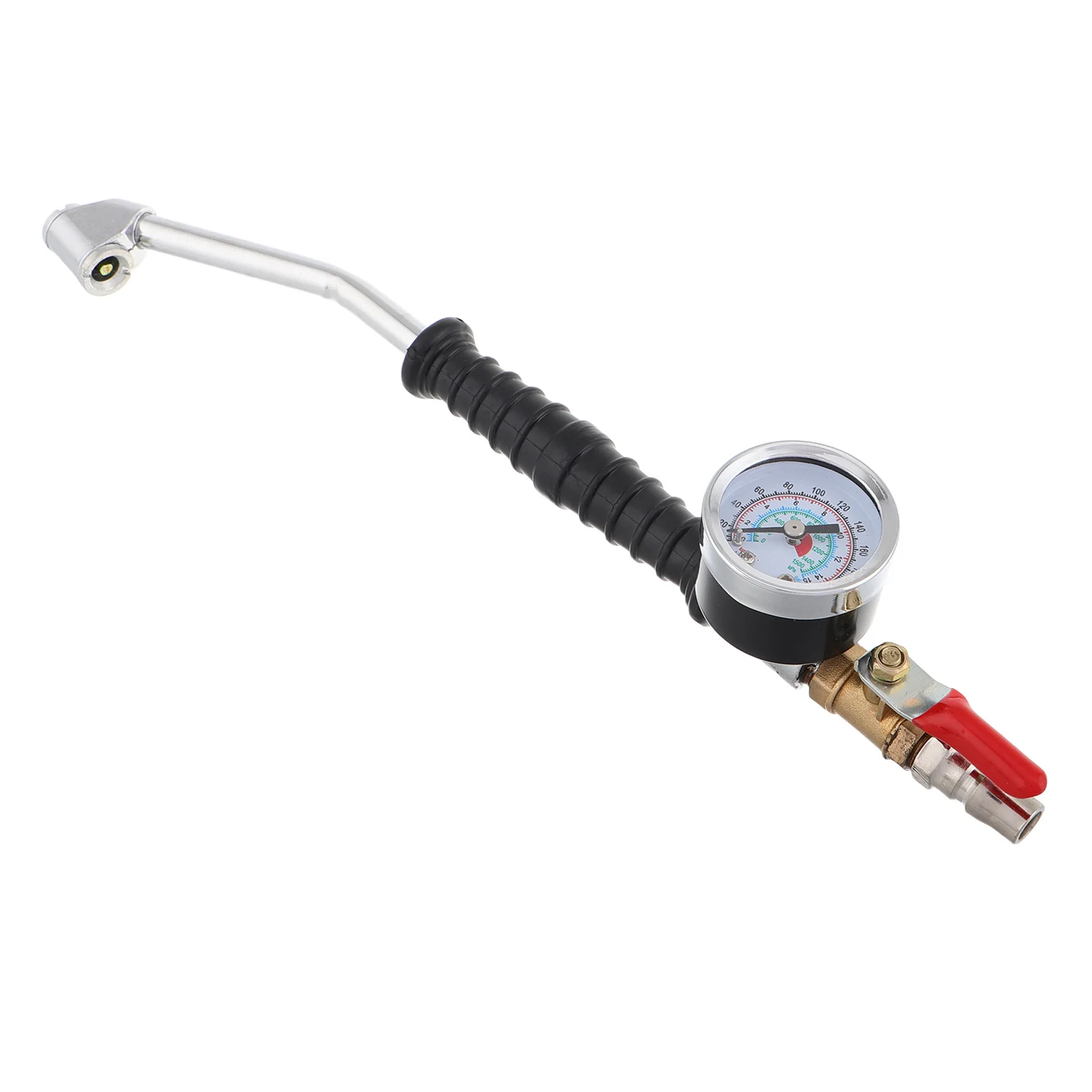 

Tire Inflator Nozzle Extended Hose Pressure Gauge For Trucks Heavy Duty Air Chuck Rapid Inflation Tool Repair Equipment