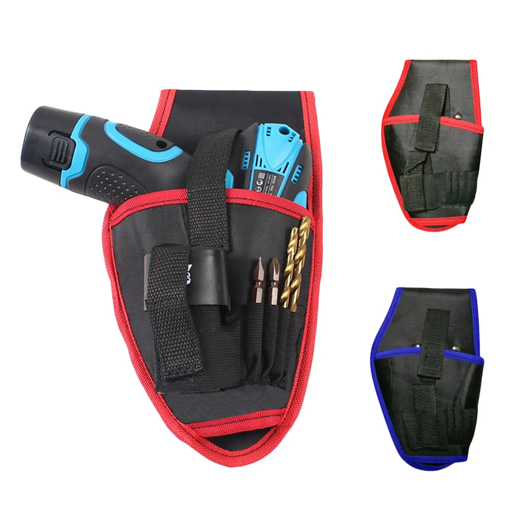 

Professional Electrician Tool Pouch Red Border Design for 12V 18V Cordless Drill Storage Carry Repair Tools Wrenches Garden