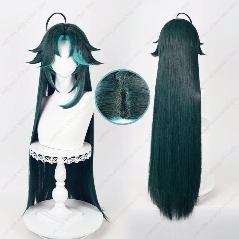 Xiao Cosplay Pruik 40Cm/90Cm Lange Gemengde Kleur Hoofdhuid Pruiken Hittebestendig Synthetisch Haar