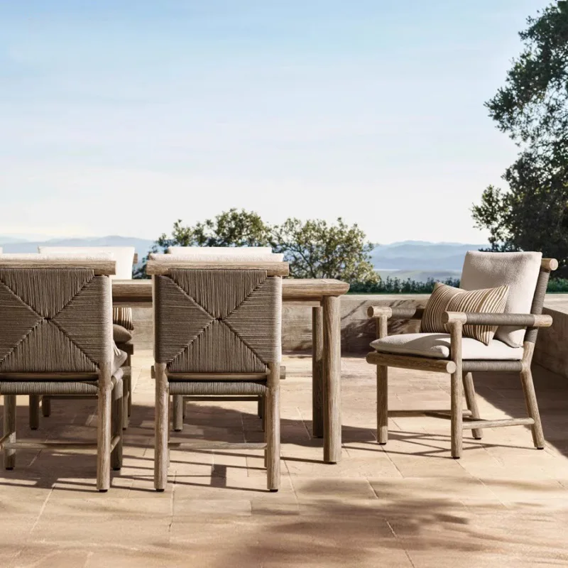 Outdoor teak sofa, courtyard villa leisure furniture