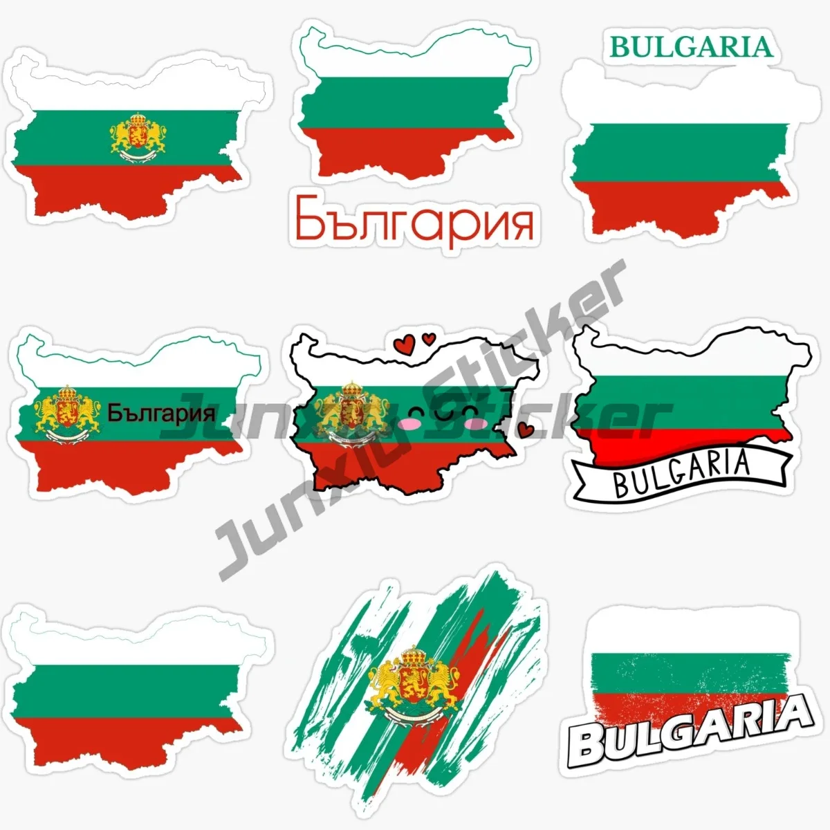 

BG BULGARIA Map National Flag Vinyl Self-adhesive Sticker with Flag Bumper Laptop Book Fridge Motor Decorative Accessory Decals
