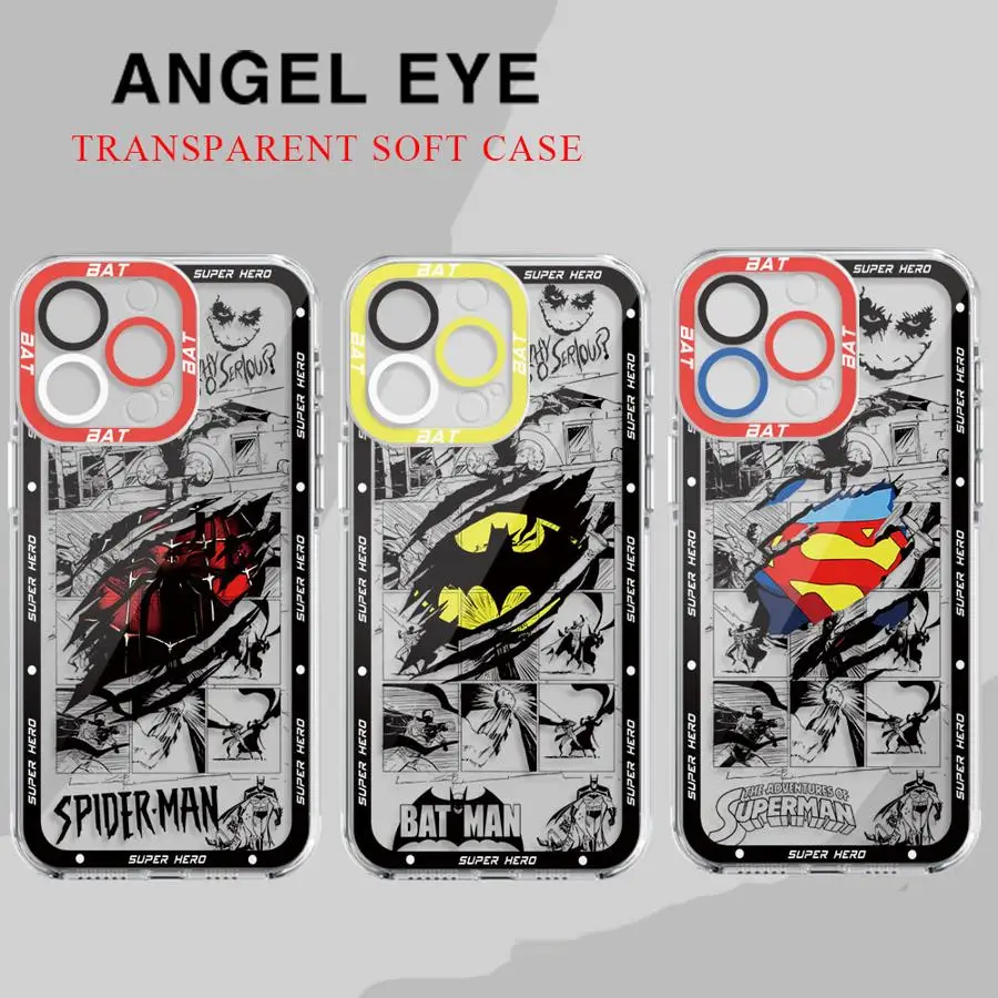 B-Batman Spider S-Superman Logo Phone Case for Apple iPhone 15 16 Pro XS Max 13 14 Plus XR SE 7 8 12 11 Pro plus Matte