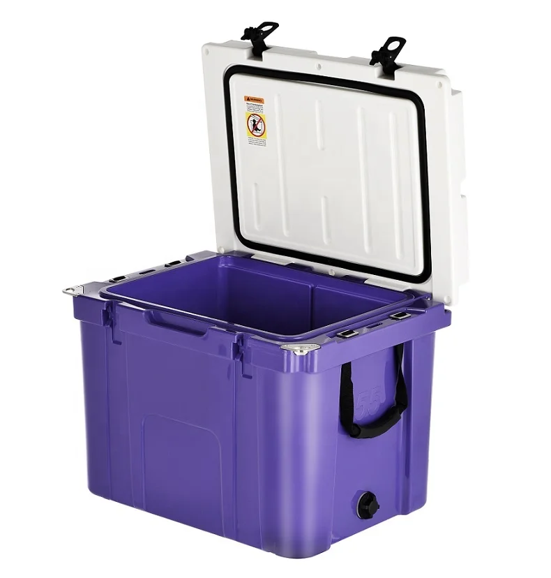 55 Quart High Perfomance Icebox Trolly Roto Molded Cooler with Wheels Food Custom PE Waterproof Box Insulated Cooler Letter