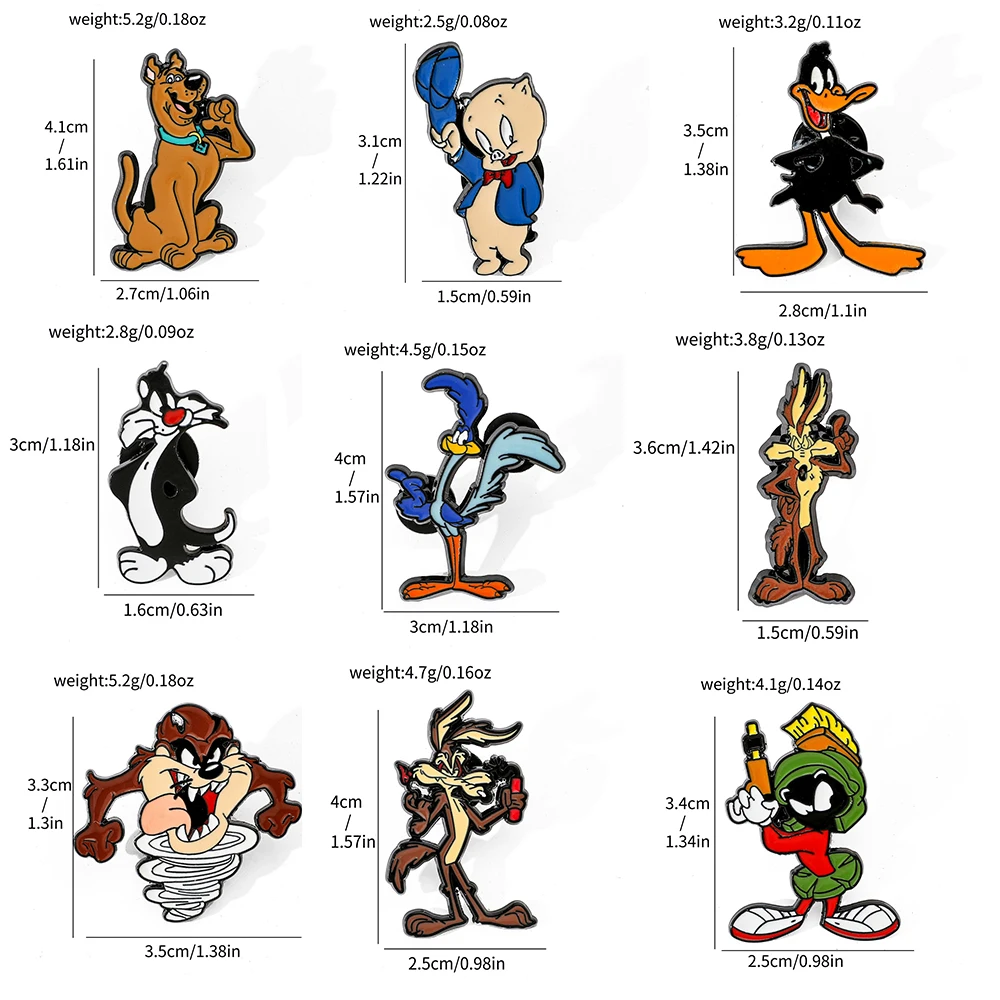 16 قطعة بروش الكرتون أنيمي البق الأرنب الإبداع الدب المينا دبوس ظهره الملابس والمجوهرات شارة معدنية اكسسوارات الهدايا #2