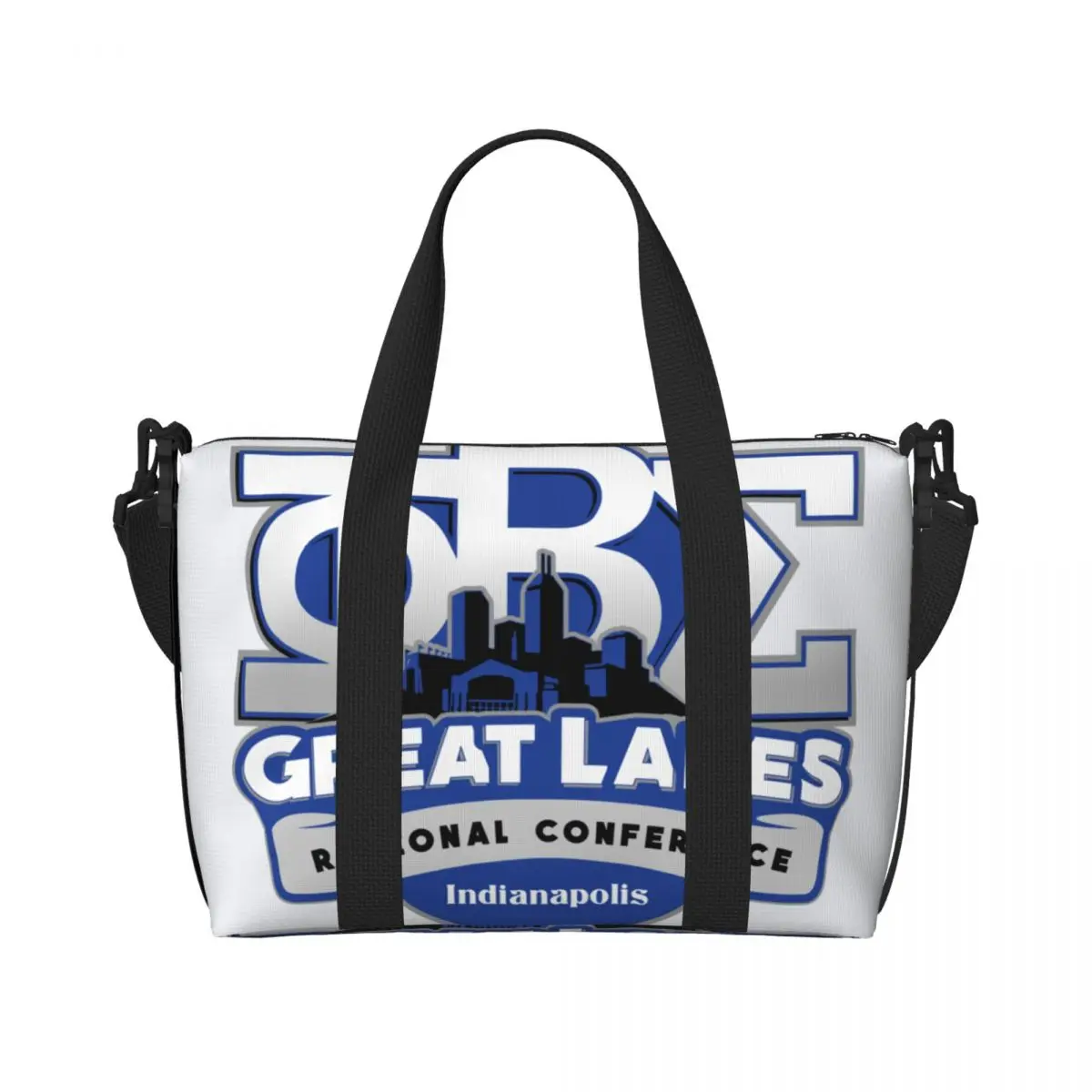 Custom Zeta Phi Beta Logo Beach Tote Bag for Women Extra Large Gym Carry On Greek Letter 1920 ZOB Travel Shopping Bags