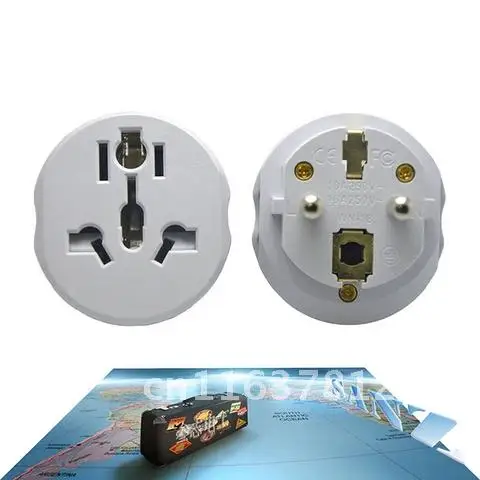 

Universal 16A EU Plug Converter 2 Round Pin Socket AU US UK CN to EU Wall Socket