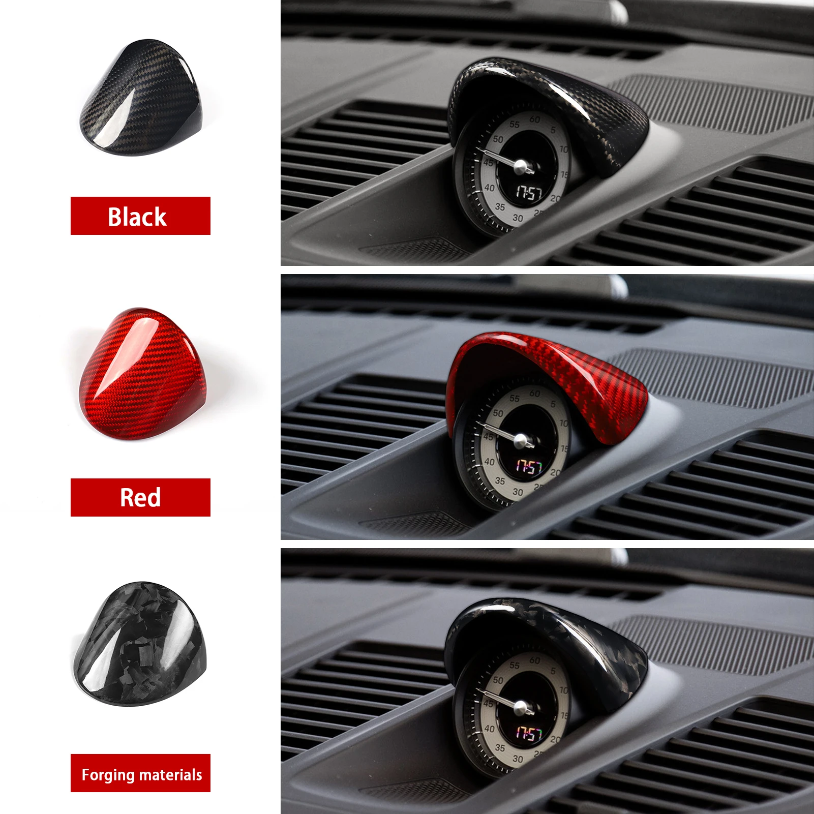 For Porsche 911 992 2019 2023 Real Dry Carbon Fiber Center Dashboard Gauge Pod Stopwatch Cover Trim Interior Car Accessories