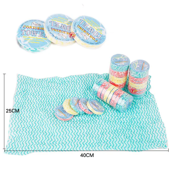 

10Pcs Mini Compressed Towels Nonwoven Wash Cloths 25x40cm Compact Convenient Reusable Travel Towel Set Assorted Colors