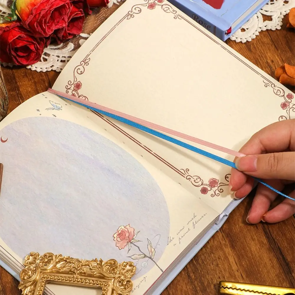 Creative Scrapbook Rose Series Notebook Hand Ledger Vintage Diary Book Hardcover Exquisite Notepad Student