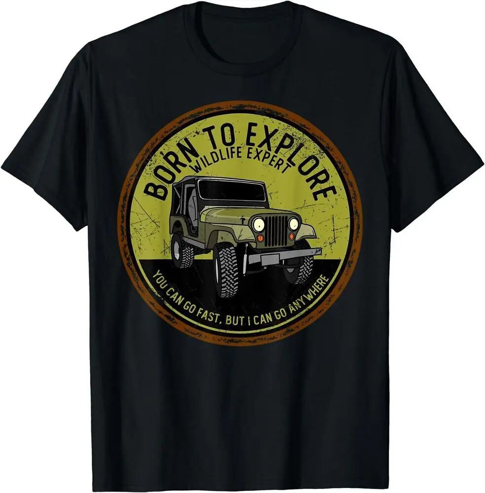 Born Explore Wildfree Offroad Off Roading 4x4 Vintage T-Shirt Summer Tees Cotton Luxury brand vintage oversized