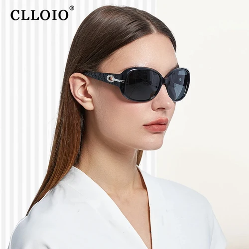 Imagen 2 del producto Cloio-gafas de sol polarizadas ovaladas para mujer, lentes de sombra para Conductor, antideslumbrantes, Vintage, a la moda, novedad