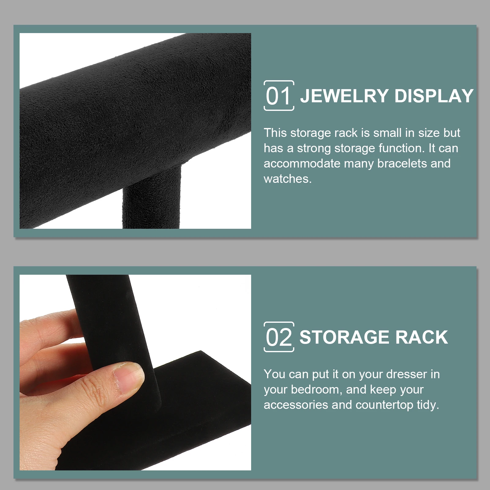 

1Pcs Functional Velvet Bracelet Display Holder Stand Jewelry Storage Rack For Collections