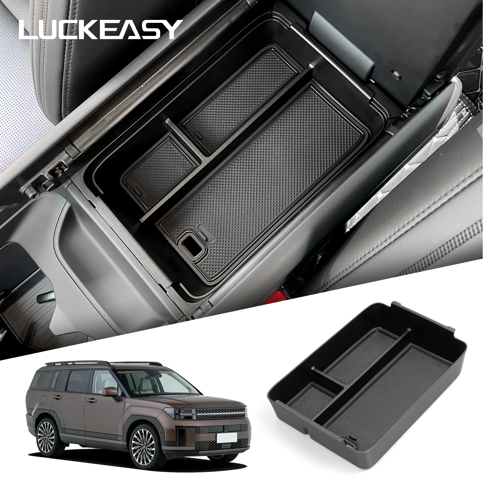 for Hyundai Santa Fe 2024 2025 Car Armrest Storage Box Organizer Case Car Interior Accessories Center Console Storage Tray