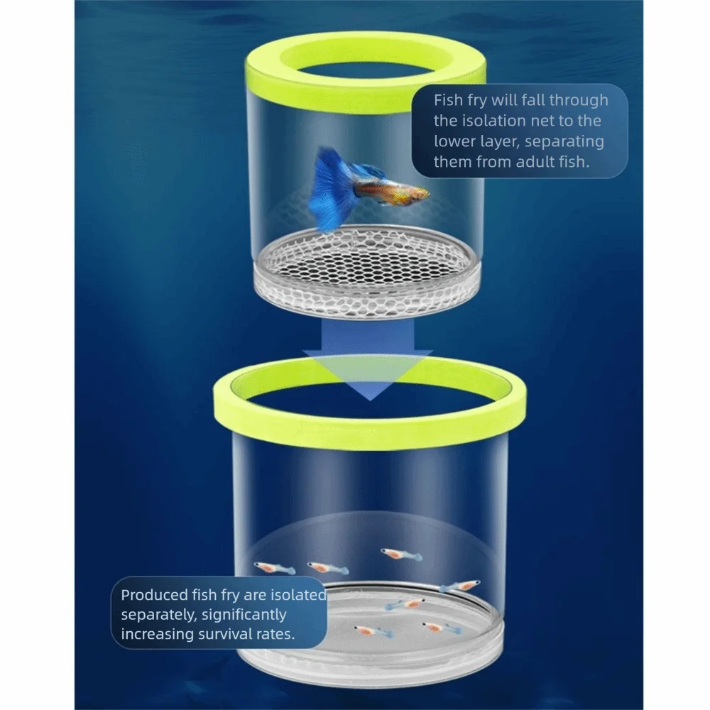 

2Pcs Suction Cup Fish Breeding Isolation Box Detachable Plastic Mesh Aquarium Hatchery Accessories Transparent Easy To Install